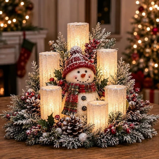 Oplyst juledekoration med flammeløst lys