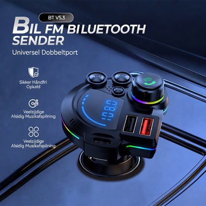 FM Bluetooth-sender til bil med håndfri opkald