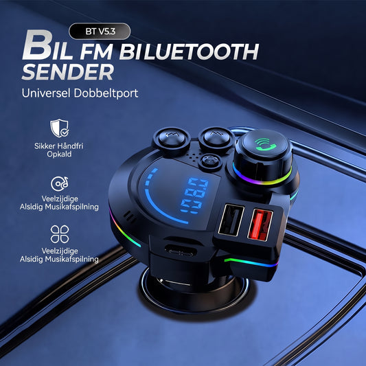 FM Bluetooth-sender til bil med håndfri opkald