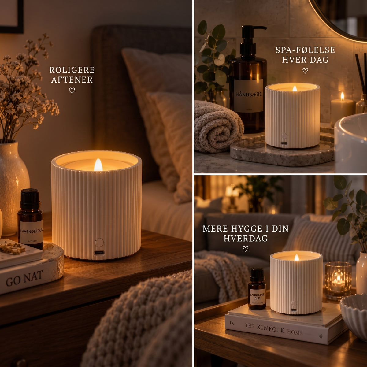 Genopladelig duftspreder med LED-belysning
