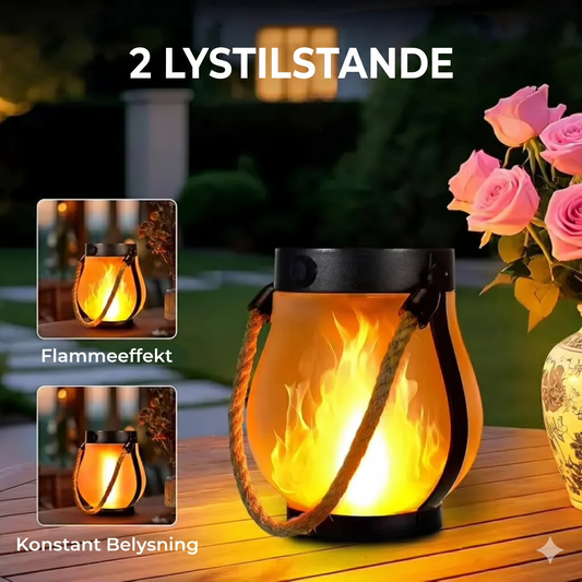 Stemningsfuld solar-flammelanterne