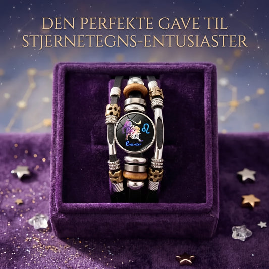 Selvlysende læderarmbånd med stjernetegn