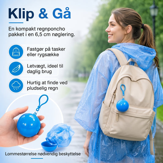 Kompakte vandafvisende regnponchoer sæt med 5 stk.