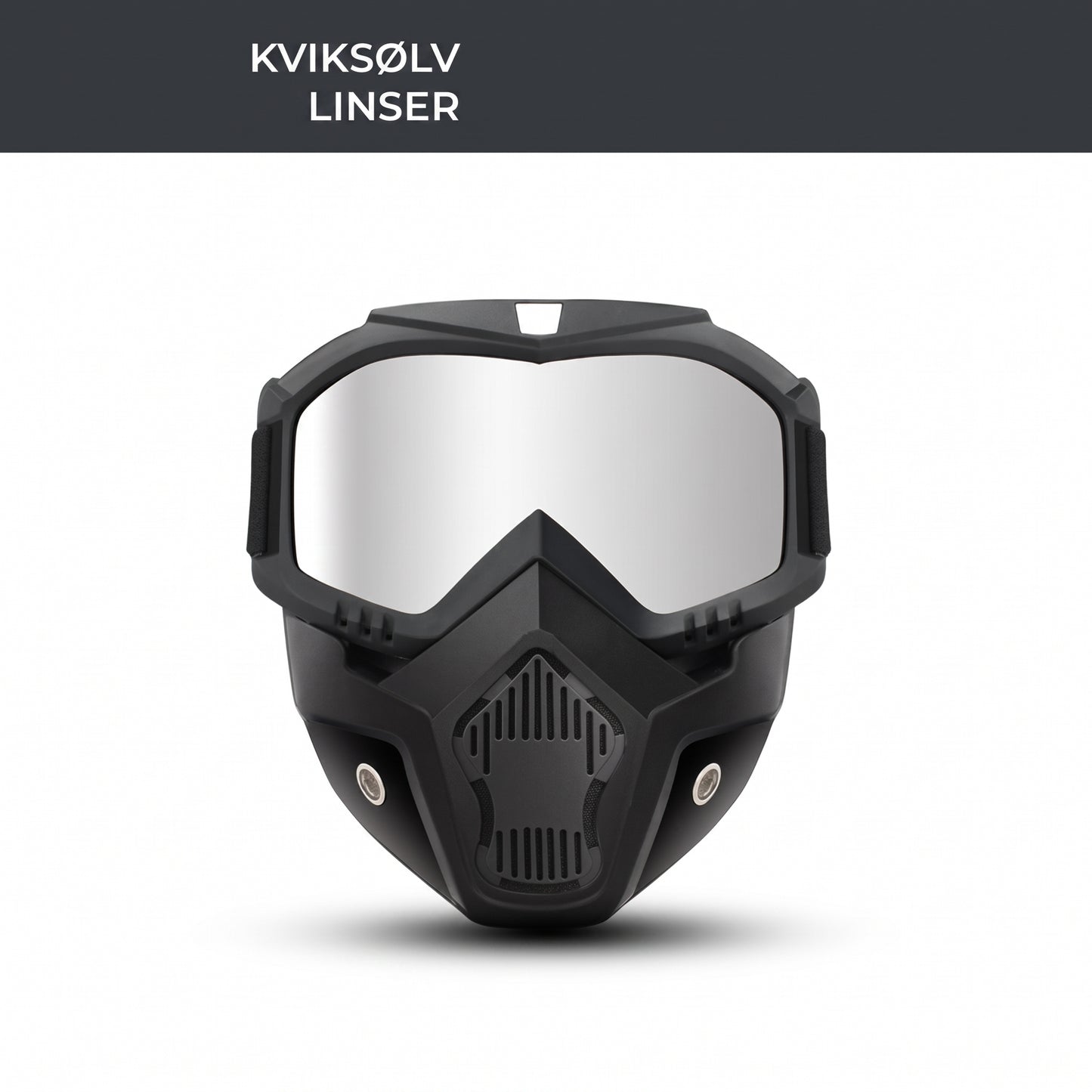 Helmaske med ridsefaste sportsbriller