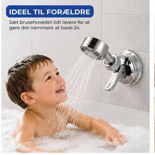 Brusehovedholder med sugekop