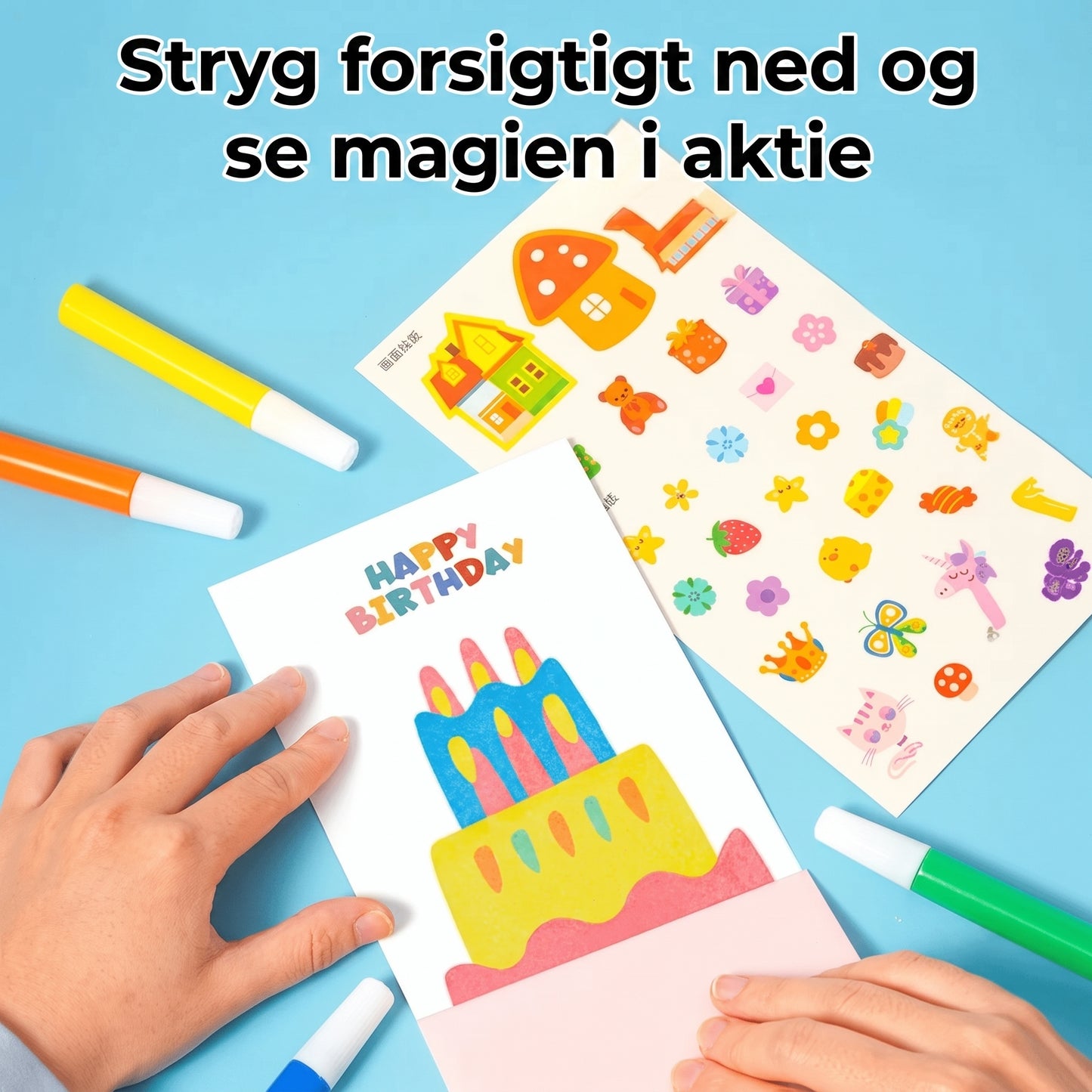 DIY regnbue skrabebilleder sæt med 35 stk.