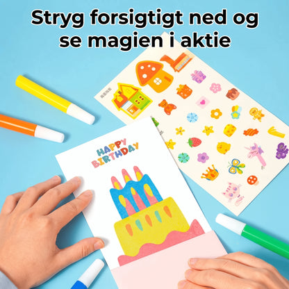 DIY regnbue skrabebilleder sæt med 35 stk.