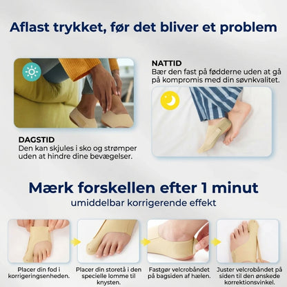 Justerbar hallux valgus-korrigerer til storetåen