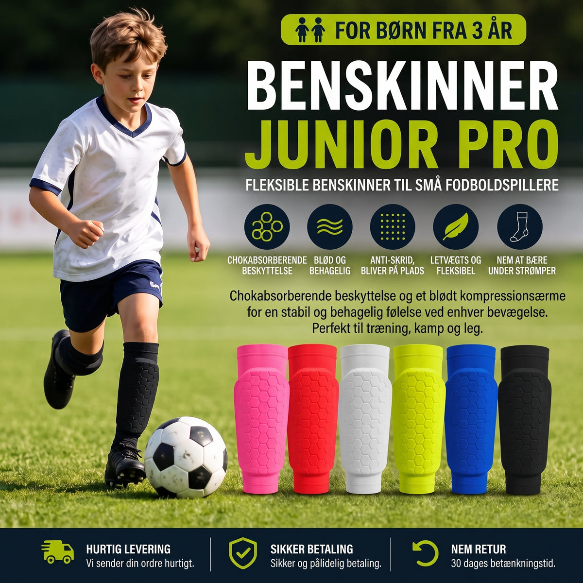 Junior-benskinner til fodbold