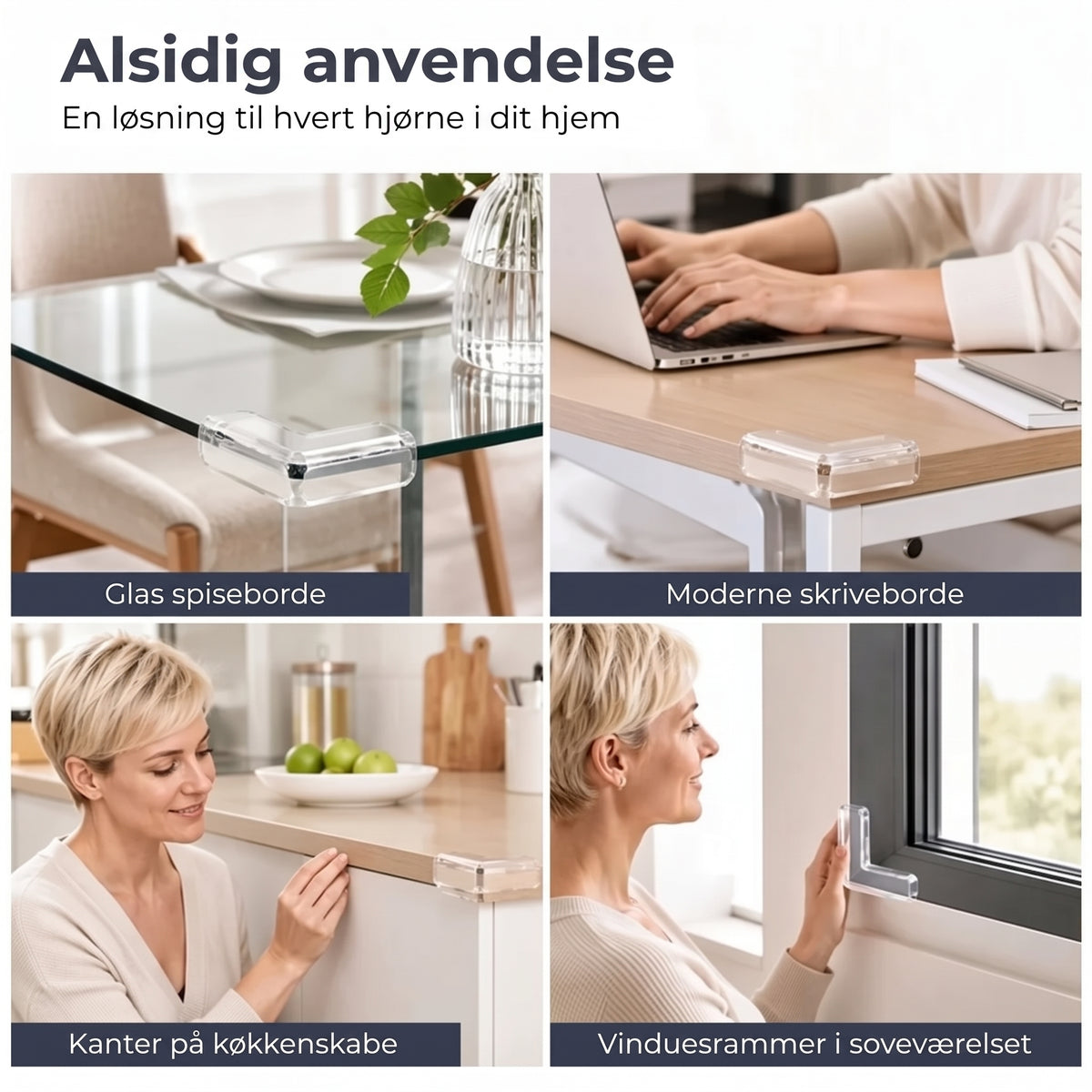 Gennemsigtige hjørnebeskyttere til møbler sæt med 20 stk.