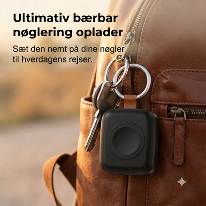 Kompakt magnetisk 1200 mAh smartwatch powerbank med nøglering