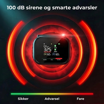 6-i-1 smart sikkerhedsdetektor til CO-gas og røg