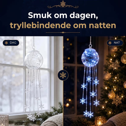 LED-julekugle med hængende snefnug