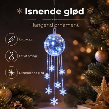 LED-julekugle med hængende snefnug