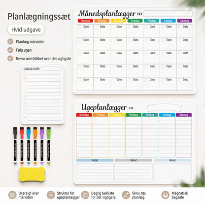 Magnetisk familieplanlægger til måned uge og dag