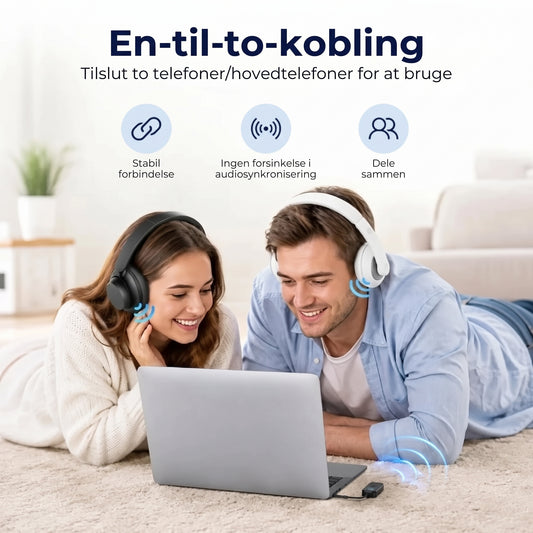 2-i-1 Bluetooth-lydadapter med sender og modtager