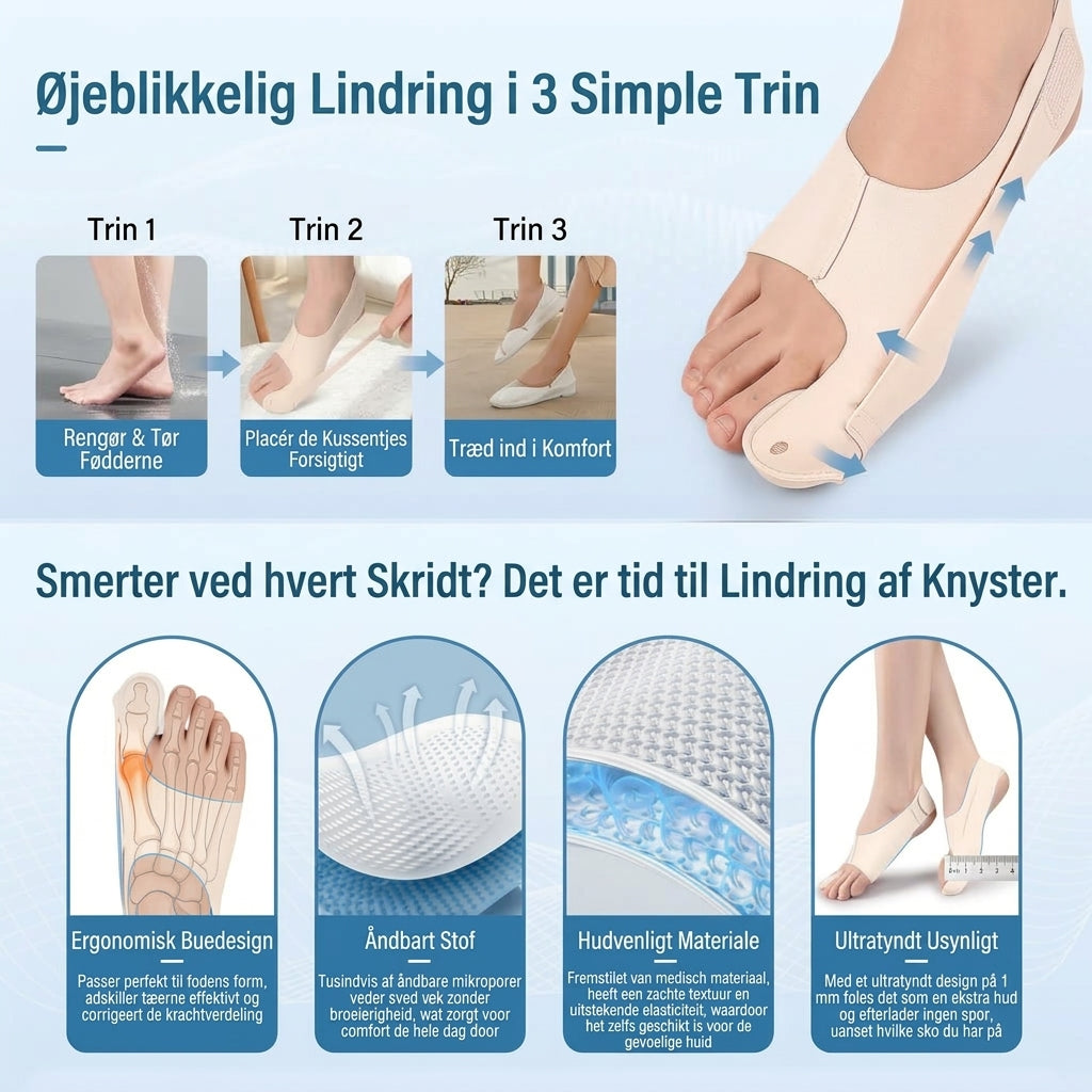 Justerbar hallux valgus-korrigerer til storetåen