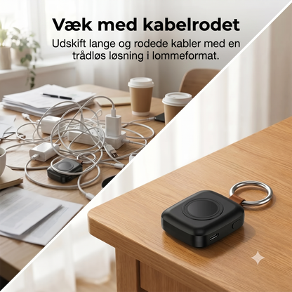 Kompakt magnetisk 1200 mAh smartwatch powerbank med nøglering