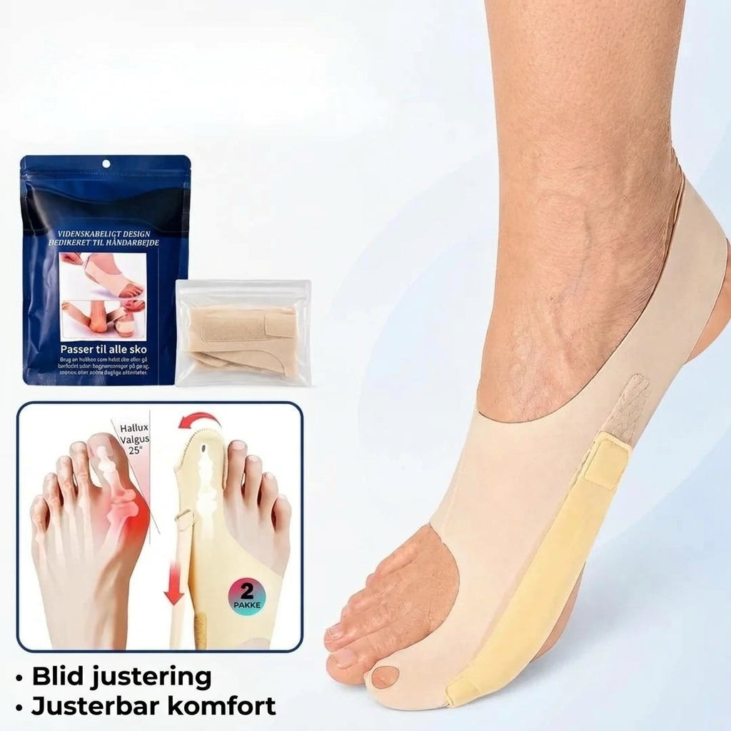 Justerbar hallux valgus-korrigerer til storetåen
