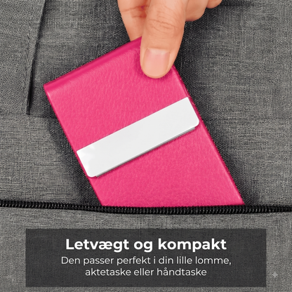 Magnetisk visitkortholder med ruskindsligning