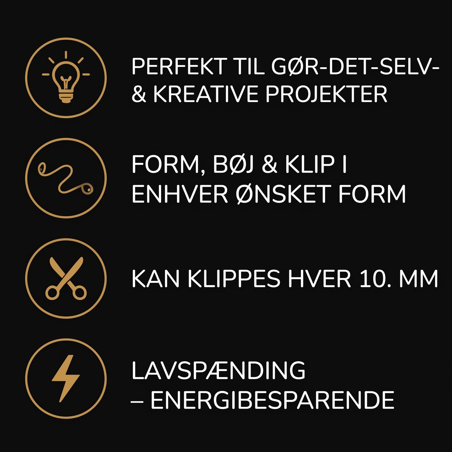 LumiNoodles fleksible LED-filamenter der kan klippes til