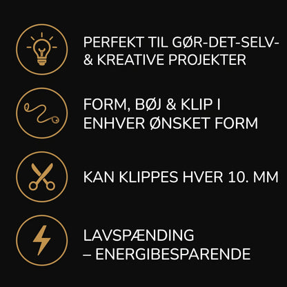 LumiNoodles fleksible LED-filamenter der kan klippes til