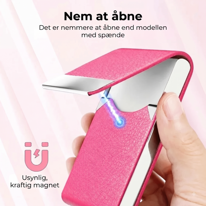 Magnetisk visitkortholder med ruskindsligning
