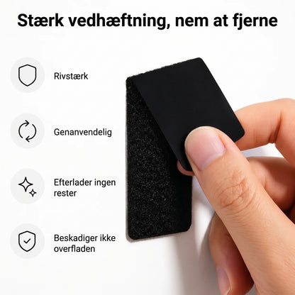 Ekstra stærke dobbeltsidede velcrobånd 40 stk. 20 par