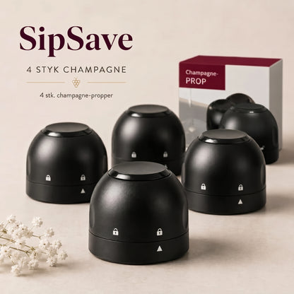 Flaskepropper til vin og champagne sæt med 4 stk.