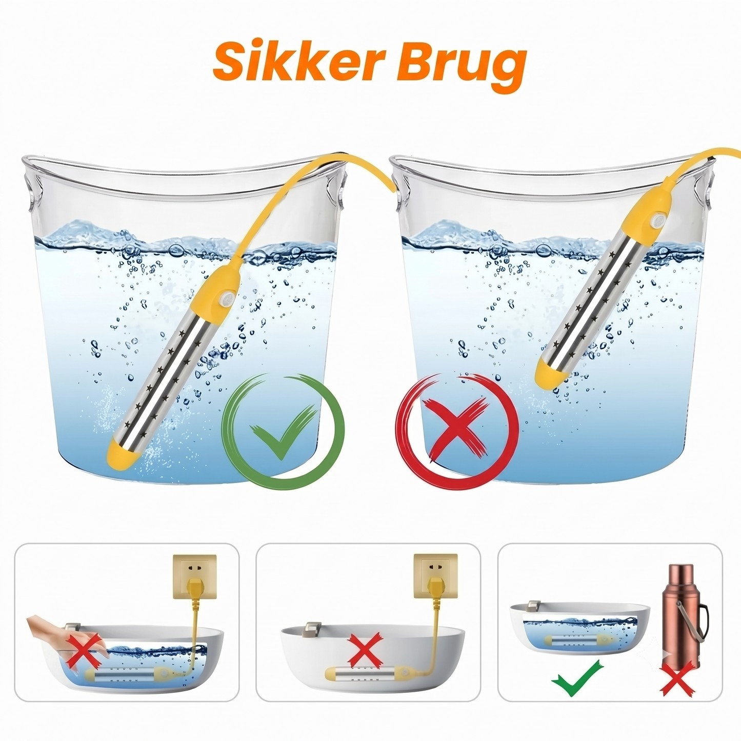 Dykpovervarmer i rustfrit stål