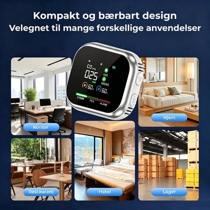 6-i-1 smart sikkerhedsdetektor til CO-gas og røg