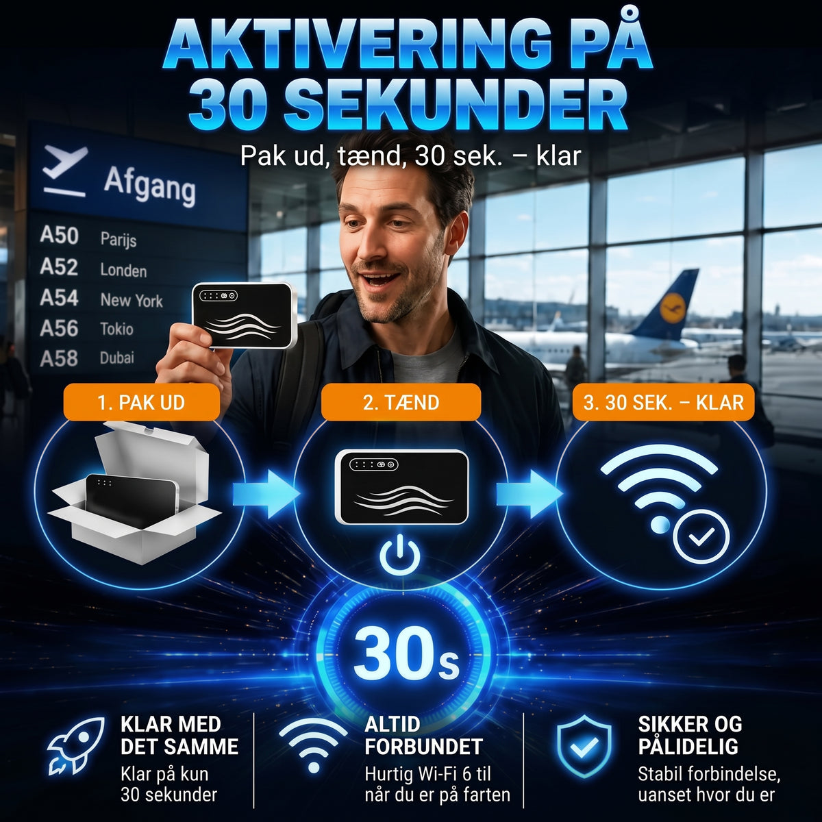 Bærbart WiFi-hotspot til internet i hele verden
