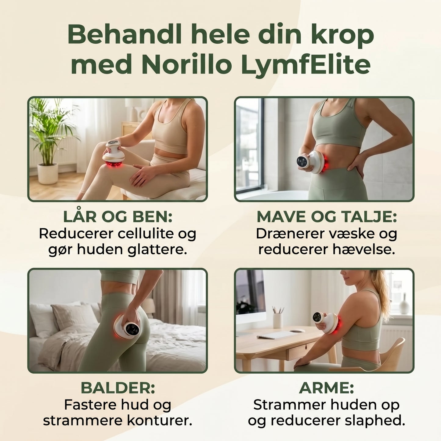 LymfElite massageapparat med vakuum varme og LED-lys