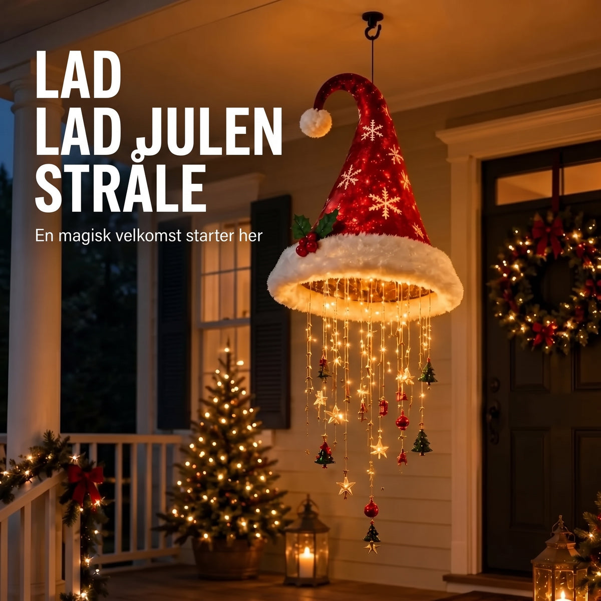 LED-julehue-lysekrone til juledekoration
