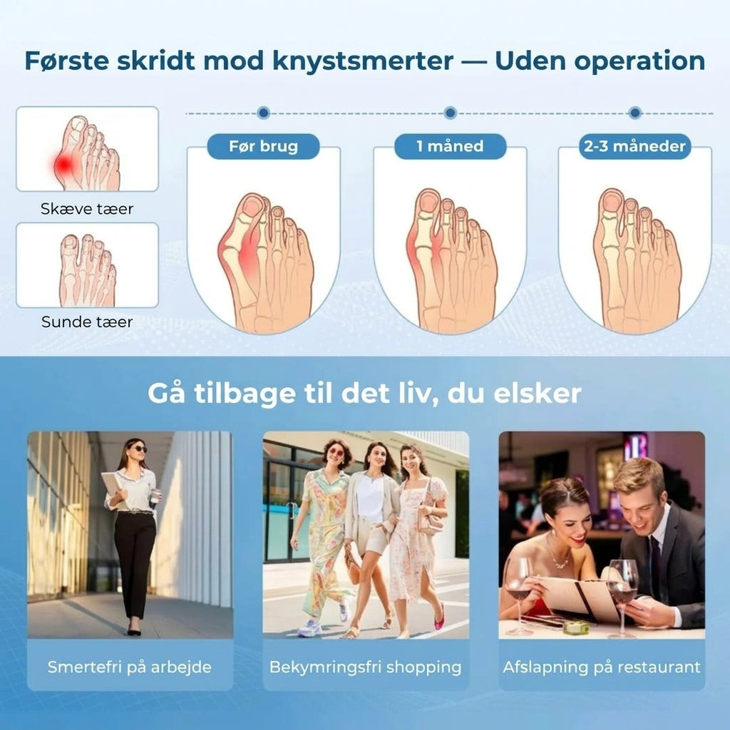 Justerbar hallux valgus-korrigerer til storetåen