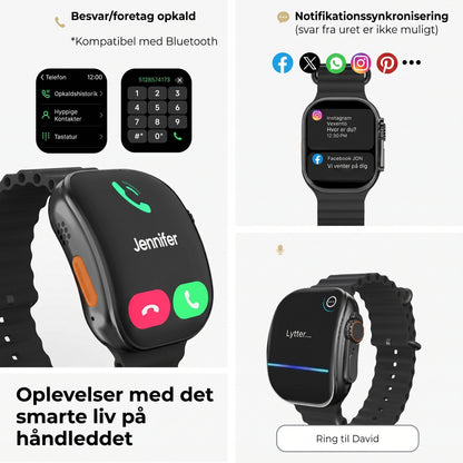 Smartwatch med HD AMOLED skærm og 7 remme