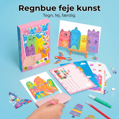 DIY regnbue skrabebilleder sæt med 35 stk.