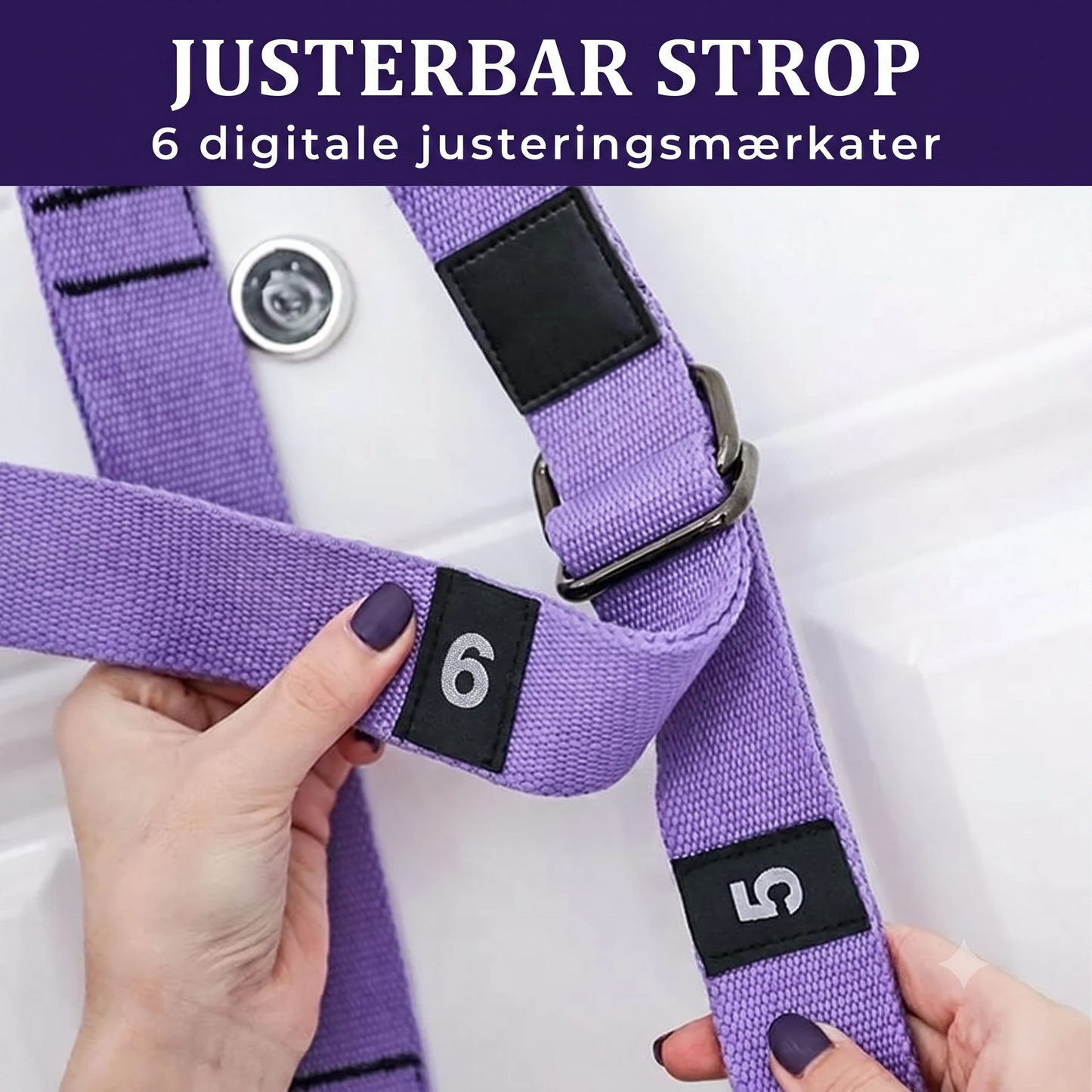 Justerbar yogabælte til udstrækning og holdning