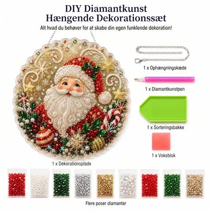 DIY-diamantkunst juleophæng med perler