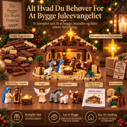 Julekrybbe byggesæt med byggeklodser