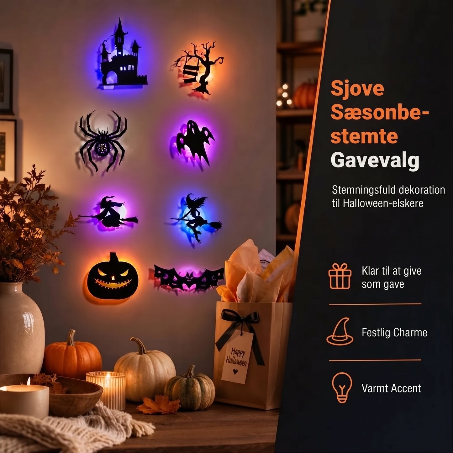 Selvlysende Halloween-vægklistermærker