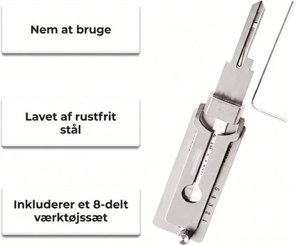 Låsedirker og nøgledekoder i rustfrit stål