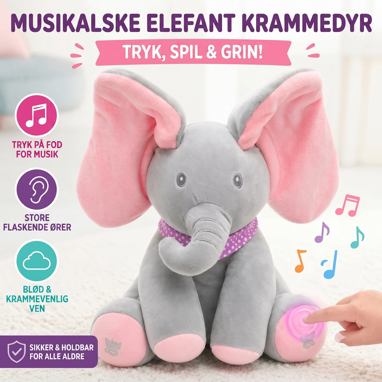 Borte-borte-tit elefantbamse med musik