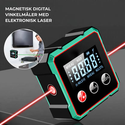 Firesidet magnetisk digital vinkelmåler med laser