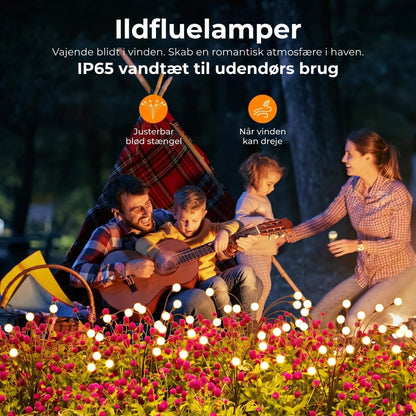 Solcellehavelamper med ildflueeffekt