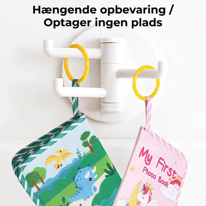 Blød babybog med spejl og bidering