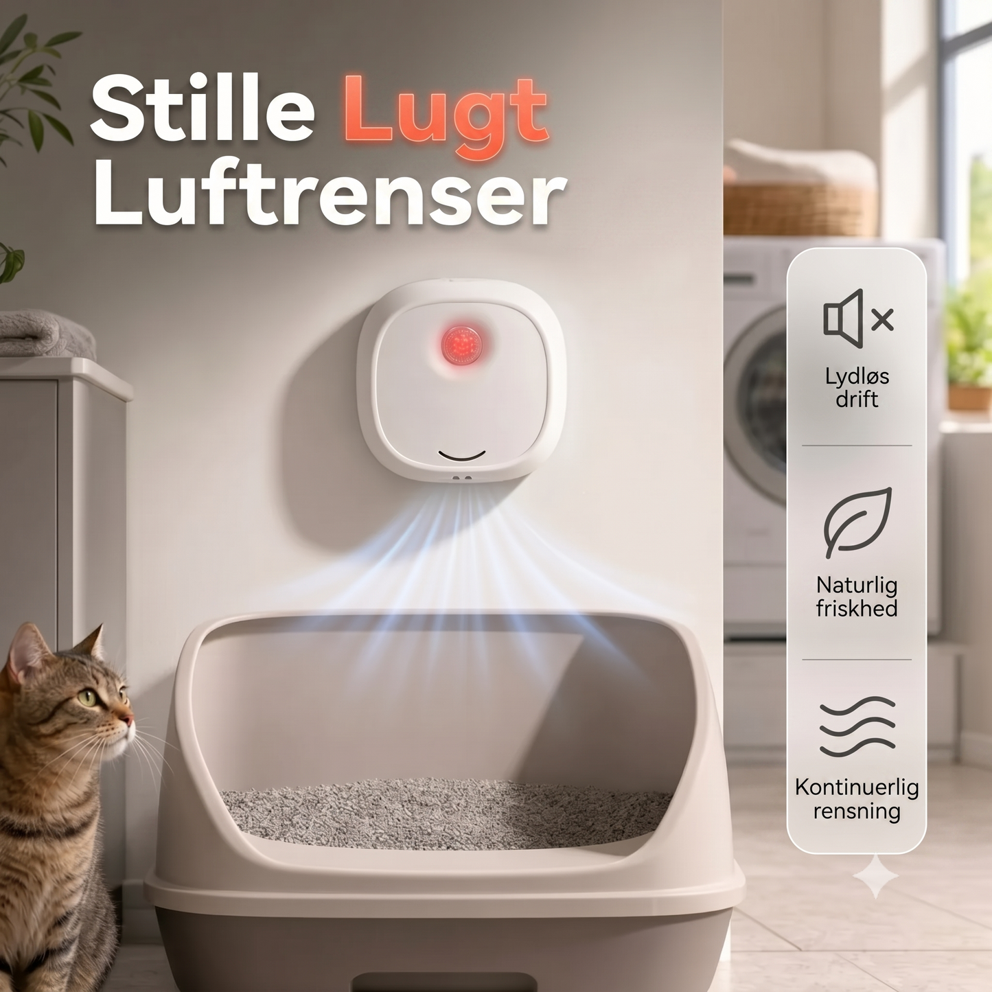 Stille lugtfjerner til kæledyrslugt