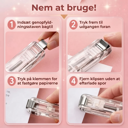 Bindeclypsmaskine med 50 clips
