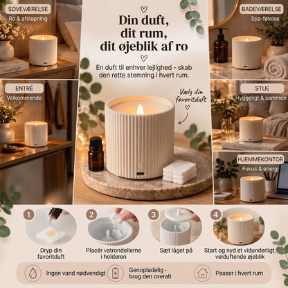 Genopladelig duftspreder med LED-belysning