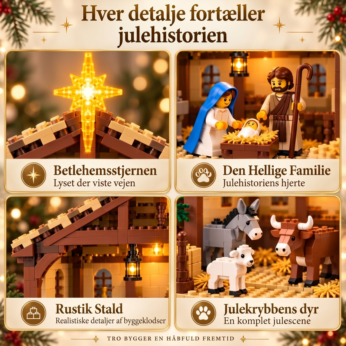 Julekrybbe byggesæt med byggeklodser